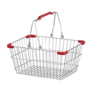 レジかご ワイヤープラスチック ハンドル S 幅35×奥行25×高さ16.5cm レッド FI-001-RE