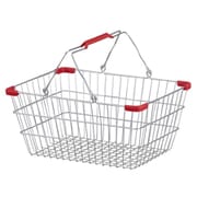 レジかご ワイヤープラスチック ハンドル M 幅40.5×奥行29.5×高さ18cm レッド FI-002-RE