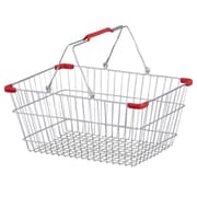レジかご ワイヤープラスチック ハンドル L 幅45.5×奥行32.5×高さ19.5cm レッド FI-003-RE