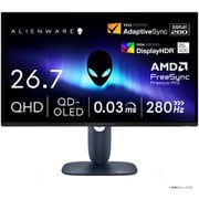ゲーミングモニター Alienware 26.7インチ QHD 280Hz/QD-OLED、非光沢/DP 1.4×1,HDMI×2/縦横回転、高さ調整/VESA DisplayHDR True Black 400/無輝点3年保証 AW2725D-R