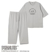 APT25S16R [AOKI＆PEANUTSコラボ AOKI疲労回復ウェア・リカバリーケアプラス プレミアム ゆったり五分袖Tシャツ＆七分丈パンツ コットンブレンド ユニセックス グレー L]