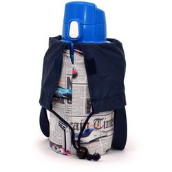 水筒カバー スモールタイプ 撥水・軽量タイプ 新幹線と鉄道ワールド・グレー NM603900