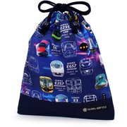 巾着 中 マチ無し給食袋（ネームタグ付き） 電車の顔コレクション N7013500