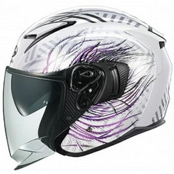 オープンフェイスヘルメット エクシード・2 プルーム ホワイトパープル Sサイズ（55-56cm） EXCEED-2 PLUME
