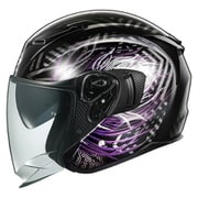 オープンフェイスヘルメット エクシード・2 プルーム ブラックパープル Lサイズ(59-60cm) EXCEED-2 PLUME