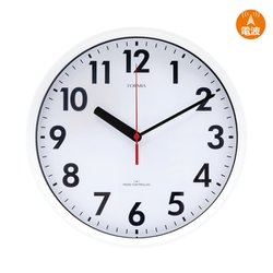 夜間秒針停止機能付き 電波掛け時計 HWC-022RC-WH ホワイト