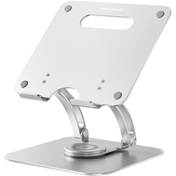 LIFT UP SWIVEL-STAND BY ME ノートパソコン用 アルミスタンド 360度回転 自由な角度調節 シルバー AS-LSBM-SL