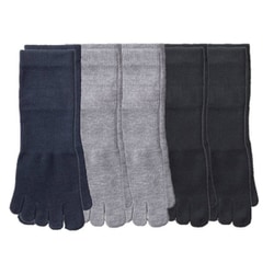 5本指靴下 ソックス ＜5足セット＞ スニーカー丈 くるぶし丈 25-27cm 抗菌防臭 消臭 メンズ アソート GM0112Y