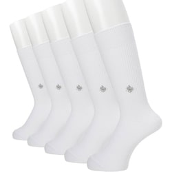 靴下 ソックス ＜5足セット＞ ビジネスソックス リブ編 25-27cm 抗菌防臭 消臭 メンズ ホワイト PL0462Y
