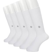 靴下 ソックス ＜5足セット＞ ビジネスソックス リブ編 25-27cm 抗菌防臭 消臭 メンズ ホワイト PL0462Y