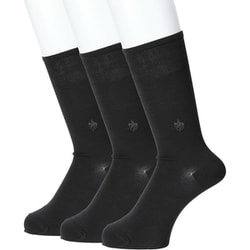 靴下 ソックス ＜3足セット＞ ビジネスソックス 無地 25-27cm 抗菌防臭 消臭 メンズ チャコールグレー PL0463Y