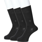 靴下 ソックス ＜3足セット＞ ビジネスソックス 無地 25-27cm 抗菌防臭 消臭 メンズ チャコールグレー PL0463Y