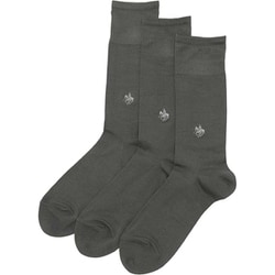 靴下 ソックス ＜3足セット＞ ビジネスソックス 無地 25-27cm 抗菌防臭 消臭 メンズ グレー PL0463Y
