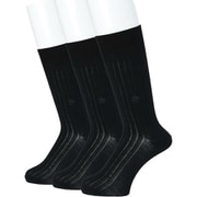 靴下 ソックス ＜3足セット＞ ビジネスソックス 平リブ編 25-27cm 抗菌防臭 消臭 メンズ ブラック PL0465Y