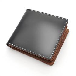 BEAMZSQUARE ブラックダイヤ馬革 二つ折り財布 BLACK BZSQ-1732BK