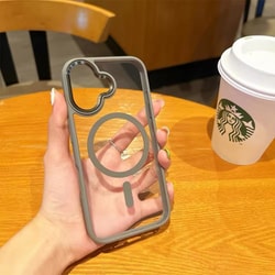 iPhone 16用 Magsafe対応 ところどころメタルケース グレー 1835-16-GRAY