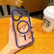 iPhone 16用 Magsafe対応 ところどころメタルケース ブルー 1835-16-BLUE