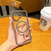 iPhone 16 Plus用 Magsafe対応 ところどころメタルケース グレー 1835-16PL-GRAY