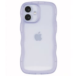 iPhone 16用 クリアなくねくねケース パープル 1818-16-PURPLE