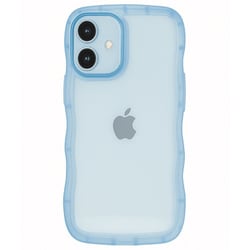 iPhone 16用 クリアなくねくねケース ブルー 1818-16-BLUE