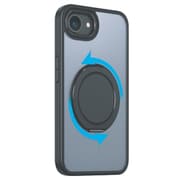 iPhone 16e用 360°回転するリング付きマットケース ブラック 1847-16E-BLACK
