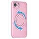 iPhone 16e用 360°回転するリング付きマットケース ピンク 1847-16E-PINK