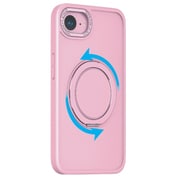 iPhone 16e用 360°回転するリング付きマットケース ピンク 1847-16E-PINK