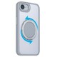iPhone 16e用 360°回転するリング付きマットケース グレー 1847-16E-GRAY