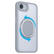 iPhone 16e用 360°回転するリング付きマットケース グレー 1847-16E-GRAY