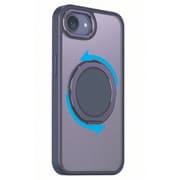 iPhone 16e用 360°回転するリング付きマットケース ディープパープル 1847-16E-DEEPPURPLE
