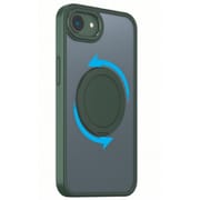 iPhone 16e用 360°回転するリング付きマットケース グリーン 1847-16E-GREEN