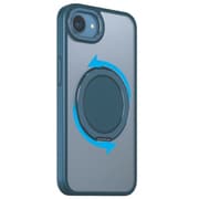 iPhone 16e用 360°回転するリング付きマットケース ネイビー 1847-16E-NAVY
