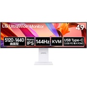 液晶モニター/UltraWide Monitor/49型/5120×1440/32：9/3800R曲面型/Nano IPSパネル/アンチグレア/DisplayHDR 400/144Hz/HDMI×2 DP×1 USB-C×1/スピーカー内蔵 49U950A-W