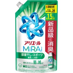 アリエール MiRAi 超濃縮コンパクト洗剤 部屋干し＆スポーツ 詰め替え 特大 480g [洗濯用洗剤]