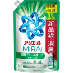 アリエール MiRAi 超濃縮コンパクト洗剤 部屋干し＆スポーツ 詰め替え ウルトラジャンボ 980g [洗濯用洗剤]