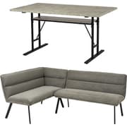 ダイニング3点セット（左肘） LT-4770GY-ロイス2P左肘S-DGY