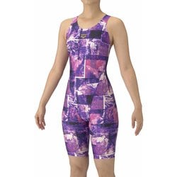 フィットネスワンピーススパッツ（オープンバック ハーフレッグ ぴったりパッド） レディース 水着 PPL/ゴールド（PPGD） Lサイズ AS5FWF05L