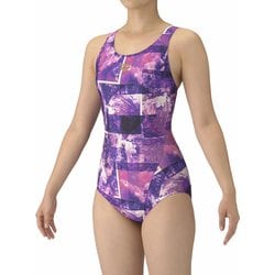 フィットネスワンピース（オープンバック ぴったりパッド） レディース 水着 PPL/ゴールド（PPGD） Lサイズ AS5FWF06L