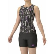 フィットネスセパレーツ（カバーバック ミドルレッグ 差し込みパッド） レディース 水着 ブラック/ブラック（BKBK） Lサイズ AS5FWF54L