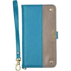 AQUOS wish5 用 ケース 手帳型 ツートン スマホケース ターコイズ・グレージュ EL-AQWI5-TG