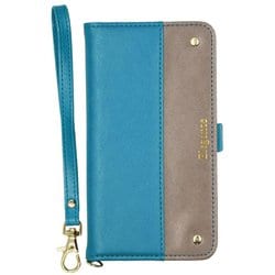 Galaxy A36 5G 用 ケース 手帳型 ツートン スマホケース ターコイズ・グレージュ EL-GAA36-TG
