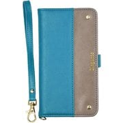 Galaxy A25 用 ケース 手帳型 ツートン スマホケース ターコイズ・グレージュ EL-GAA25-TG