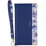 AQUOS wish5 用 ケース 手帳型 ブルーミー スマホケース フラワー ネイビー BL-AQWI5-NV