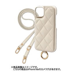 iPhone 16e 用 ケース キルティングショルダーケース スマホケース ショルダータイプ スタンド機能 アイボリー QS-IP16e-IV