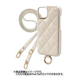 Google Pixel 9a 用 ケース キルティングショルダーケース スマホケース ショルダータイプ スタンド機能 アイボリー QS-PIX9A-IV