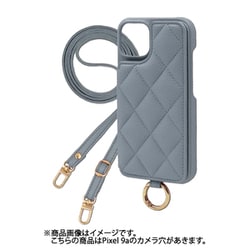 Google Pixel 9a 用 ケース キルティングショルダーケース スマホケース ショルダータイプ スタンド機能 グレイッシュアクア QS-PIX9A-GA