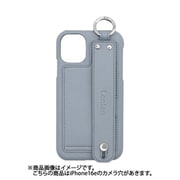 iPhone 16e 用 ケース ベルト付き スマホケース スタンド機能 カード収納 背面 Lontan/グレイッシュアクア LBC-IP16e-GA