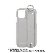 iPhone 16e 用 ケース ベルト付き スマホケース スタンド機能 カード収納 背面 Lontan/グレー LBC-IP16e-GR