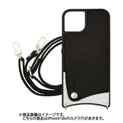 iPhone 16e 用 ケース スマホショルダー スマホケース ショルダータイプ くすみカラー ブラック SH-IP16e-BK