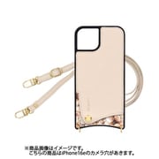 iPhone 16e 用 ケース スマホショルダー スマホケース ショルダータイプ くすみカラー 花柄×エクリュ SH-IP16e-FLEC